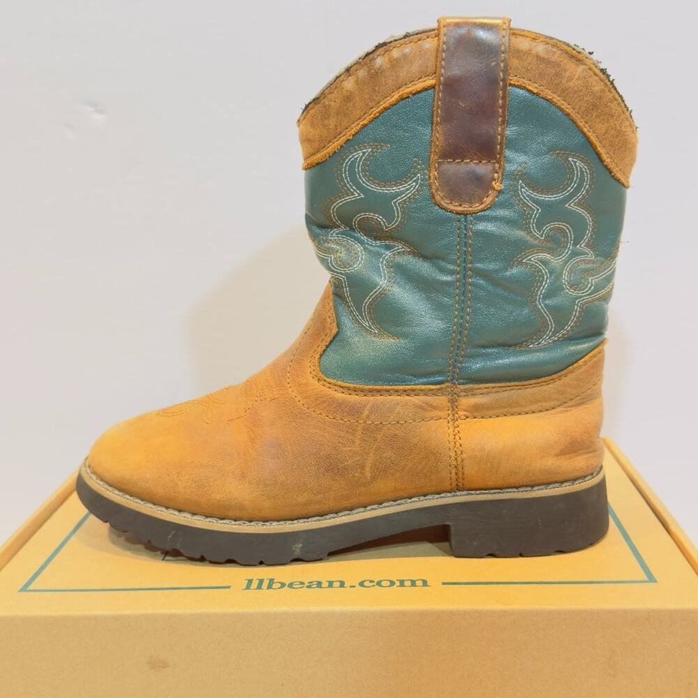 Itasca Buckaroo Big Kids Size 5 Camo Teal Leather Western Cowboy Boots Durable